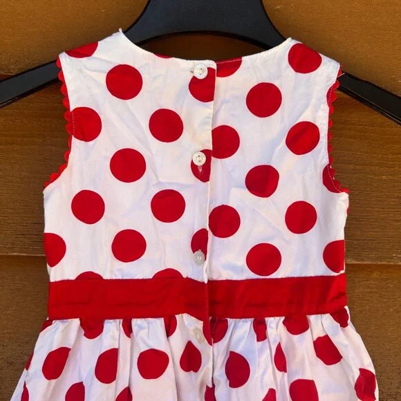 Disney Parks Minnie Mouse Polka Dot Dress Girls Size S Red & White - Picture 7 of 9